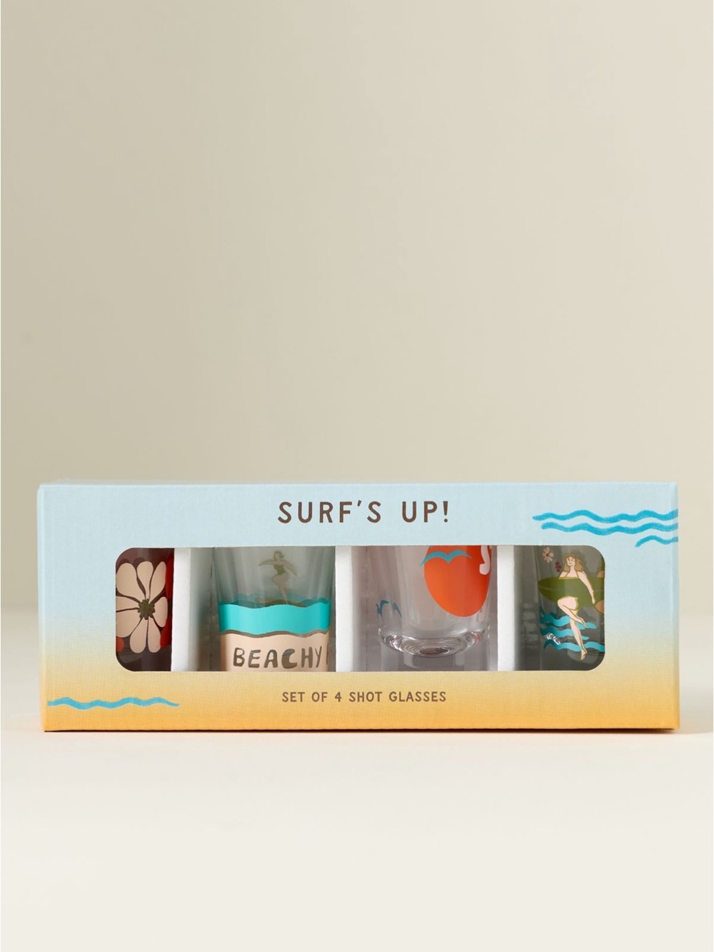 Anthropologie Isla shot glass Set of 4 Beach-Themed Shot Glasses - Multicolor